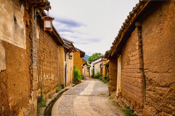 Las Calles Del Casco Antiguo Shaxi Bordeadas Casas Campo — Foto de Stock