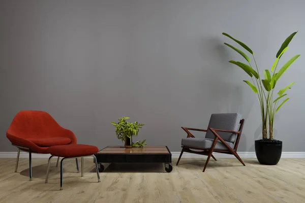 Ev, ofis ve otel için dekoratif bir geçmiş. Modern iç mimari oturma odası dokusu arka plan ve bitkiler..