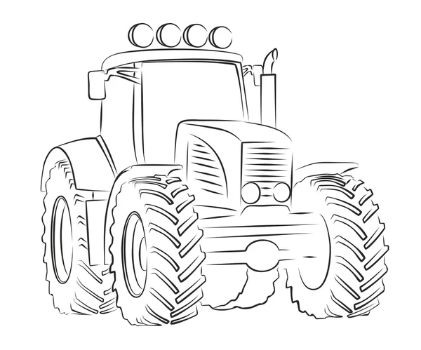 Croquis du tracteur . — Image vectorielle