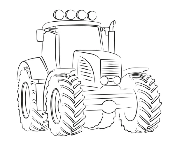 Bosquejo del tractor . — Vector de stock