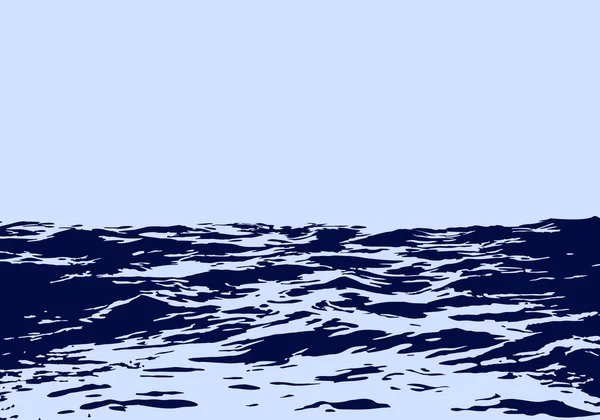 Paisagem marítima com ondas grandes . — Vetor de Stock