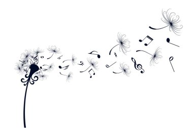 Karahindiba ile müzik notlar. 