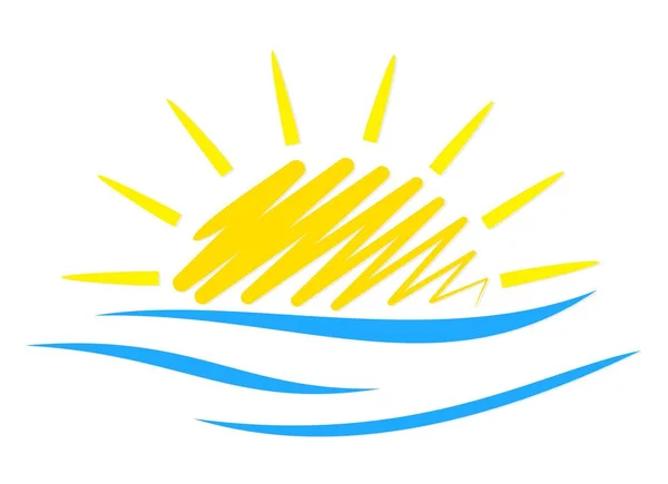 Logo soleil et mer . — Image vectorielle