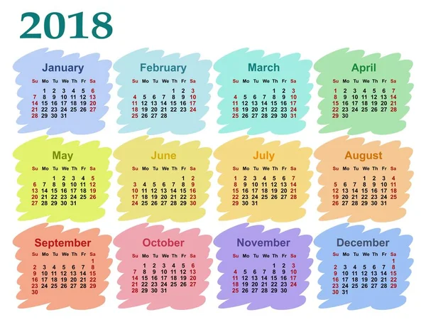 Календар для 2018 . — стоковий вектор