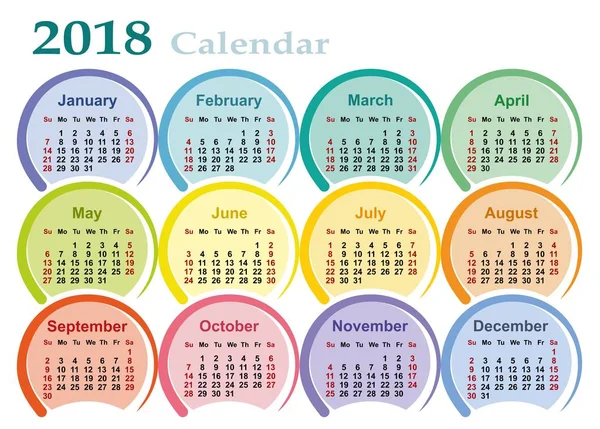 Kalendarz do 2018. — Wektor stockowy