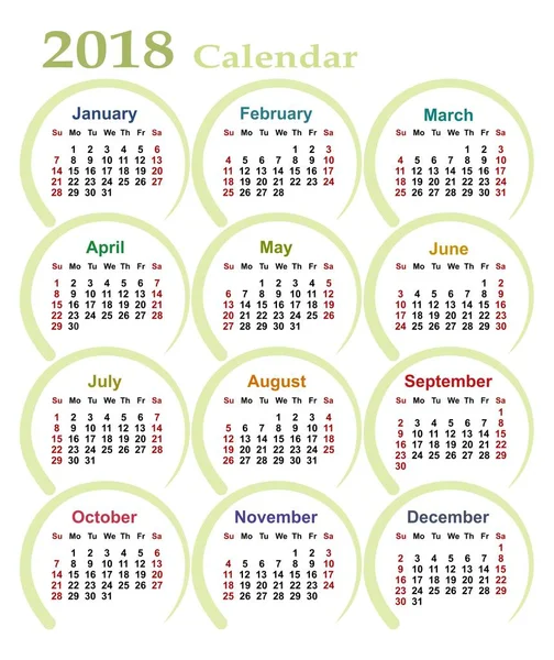 Календар для 2018 . — стоковий вектор