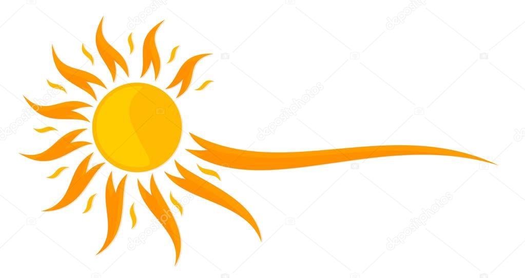 The Logo of bright summer stylized sun.