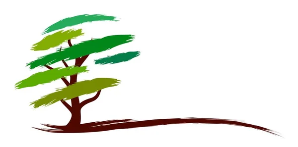 Logotyp grönt träd. — Stock vektor