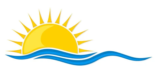 Logotipo sol e mar . — Vetor de Stock