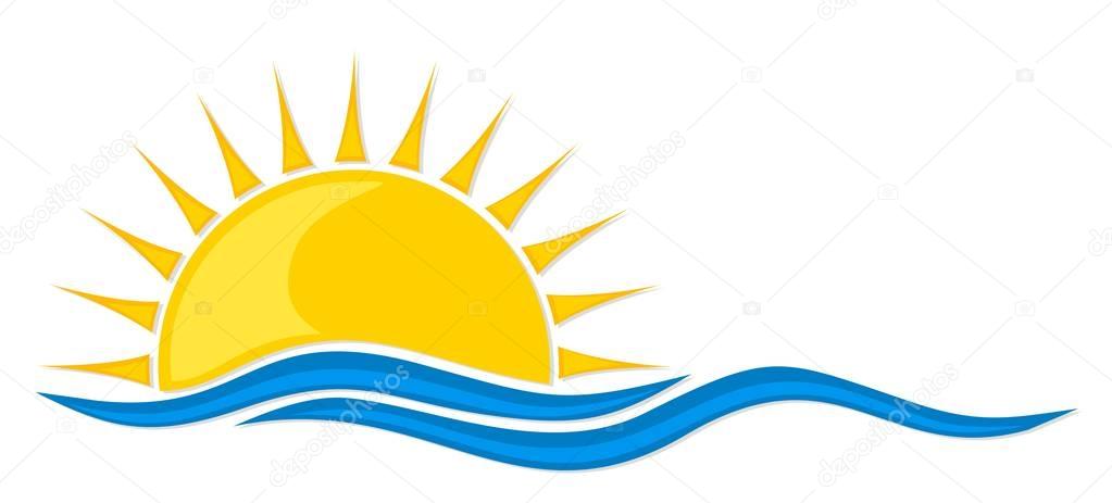 logo sun and sea. 