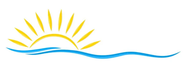 Логотип сонце і море . — стоковий вектор