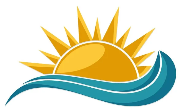 Logo słońce i morze. — Wektor stockowy