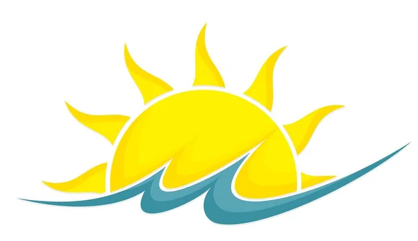 Logotipo sol e mar . — Vetor de Stock