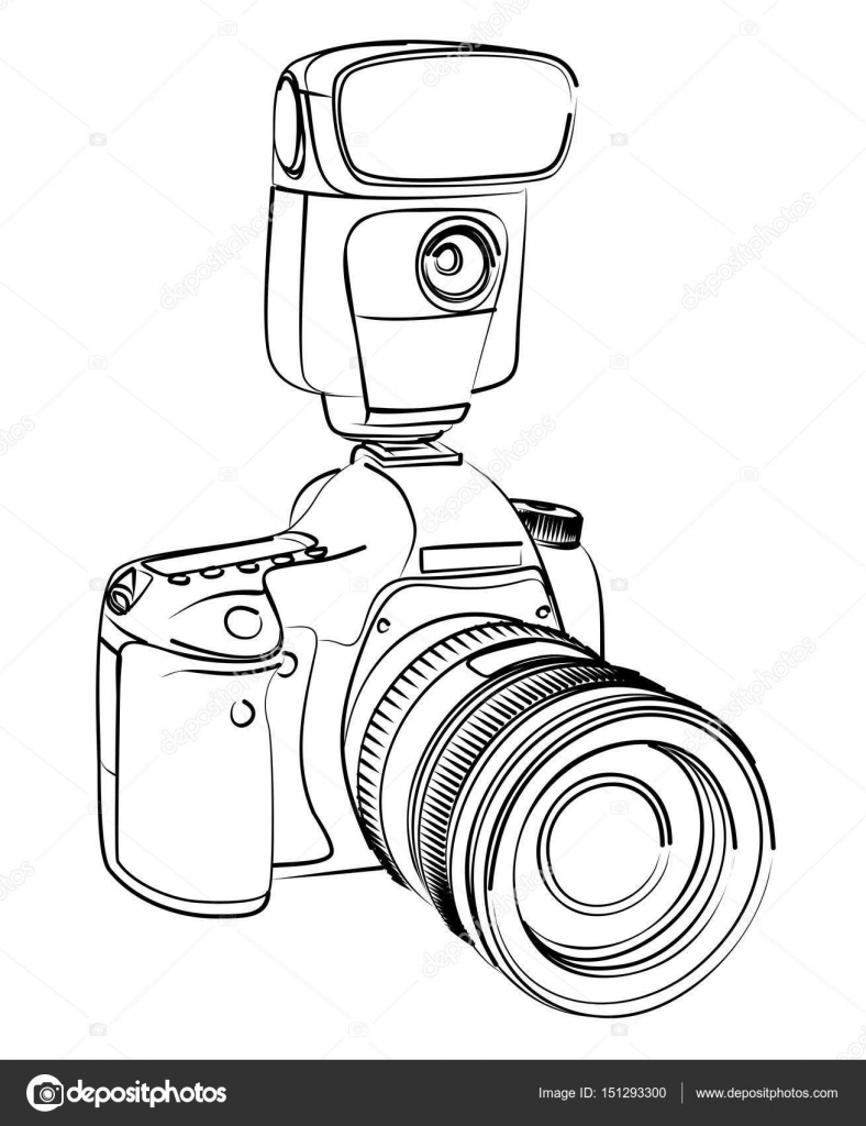 Free: Digital Photo Camera Sketch - Camera Fotografica Desenho Png -  nohat.cc