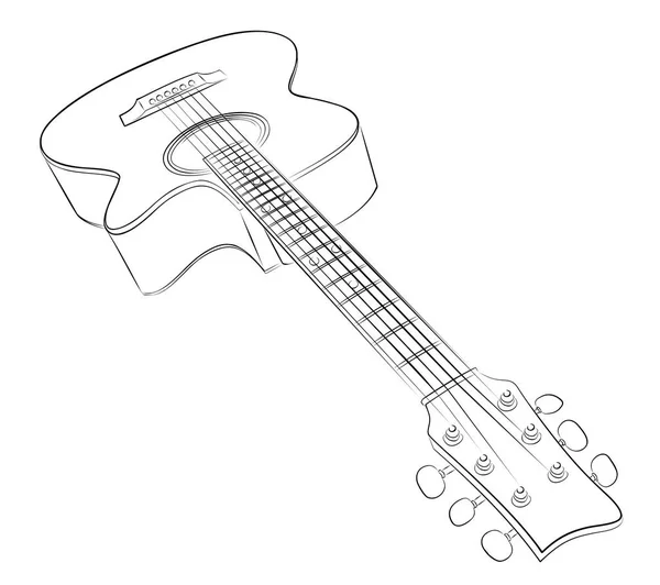 A gitár-vázlat. — Stock Vector