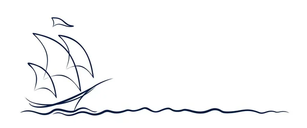 Logo des Segelschiffs. — Stockvektor