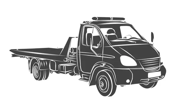 Sketch large tow truck. — Stock Vector