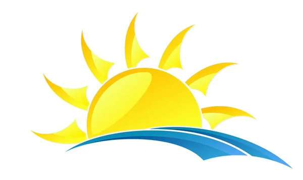 Logo soleil et mer . — Image vectorielle