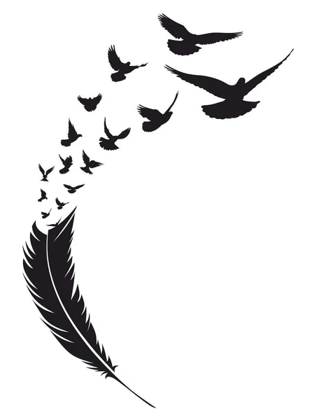 Download Flying Bird with feather. — Stock Vector © Designer_an ...
