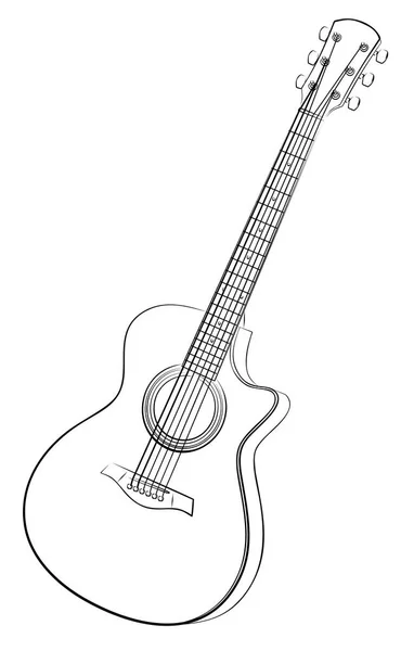 The Guitar sketch. — Stock Vector