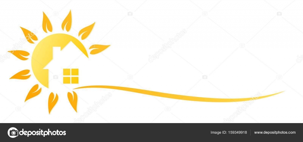 Cottage y sol Logo . — Vector de stock © Designer_an #159349918