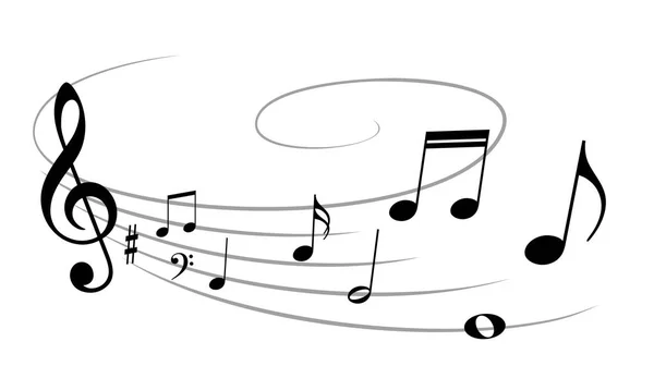 양식된 음악 노트. — 스톡 벡터