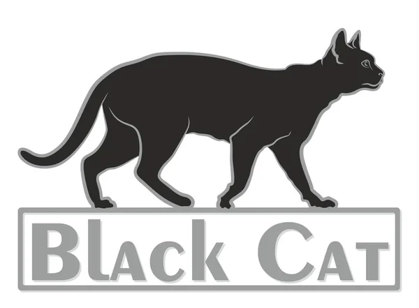 Logotipo com gato . — Vetor de Stock