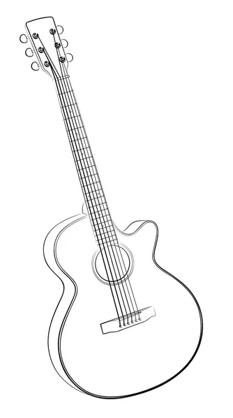 Le croquis de la guitare . — Image vectorielle