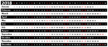 Takvim yıl 2018. 