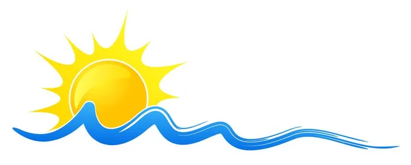 Logo sol y mar . — Archivo Imágenes Vectoriales