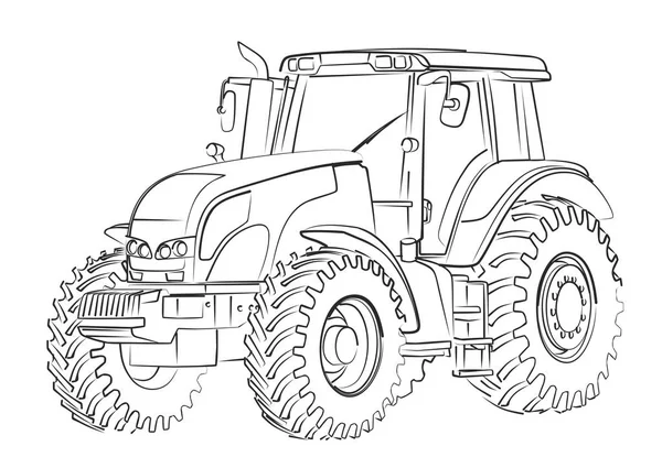 Le croquis du tracteur . — Image vectorielle