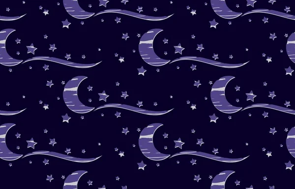 Fondo con luna y estrellas . — Archivo Imágenes Vectoriales