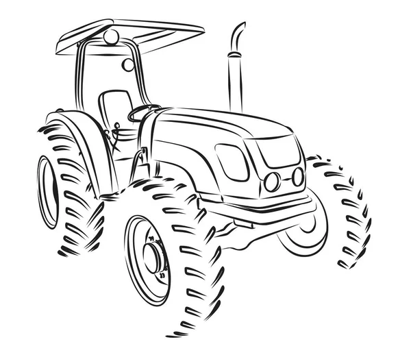 El boceto del tractor . — Vector de stock