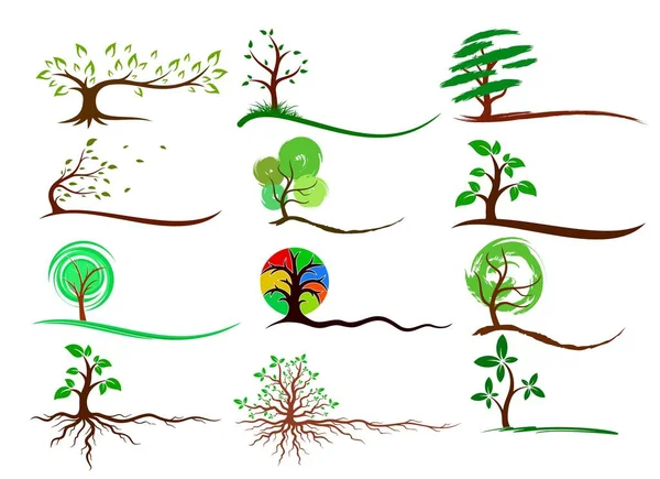 Logos degli alberi . — Vettoriale Stock