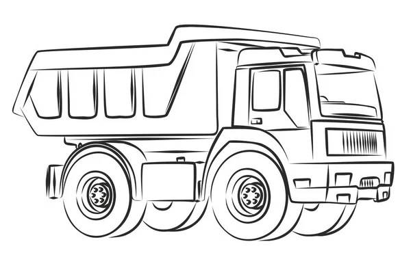 El sketch del camión . — Vector de stock