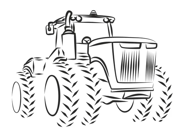 Un croquis de tracteur . — Image vectorielle