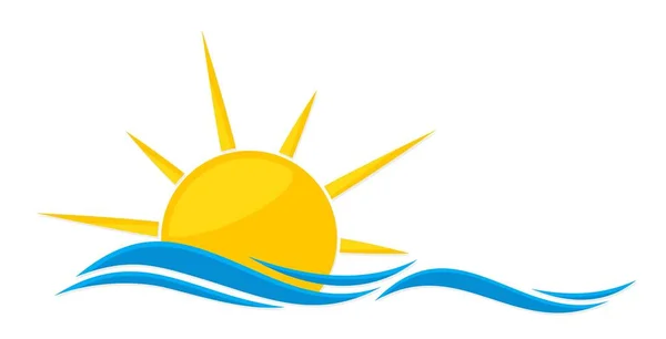 Logo du soleil et mer . — Image vectorielle