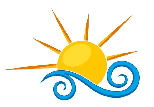 Logo sol y mar . — Archivo Imágenes Vectoriales
