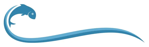 Logo ryb z fala. — Wektor stockowy