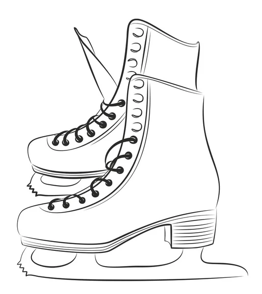 Bosquejo Los Patines Deportivos — Vector de stock