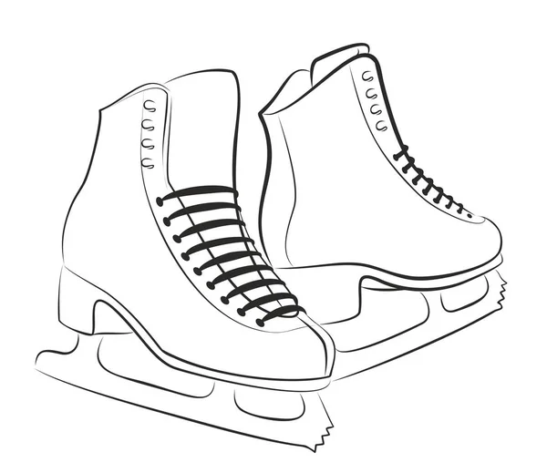 Sketch Sports Figure Skates — стоковый вектор