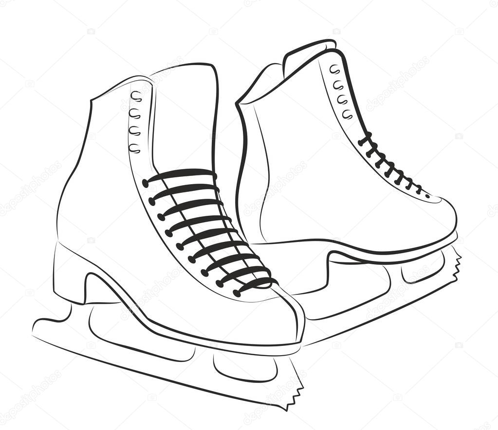 Sketch of the sports figured skates.