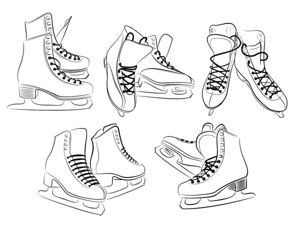 运动花样滑冰的素描 — 图库矢量图片