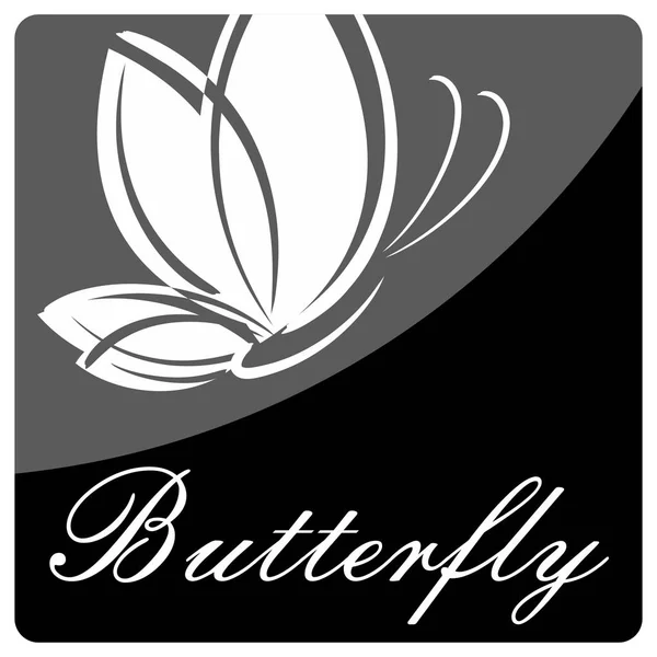 Логотип Абстрактной Бабочки Черным Квадратом — стоковый вектор