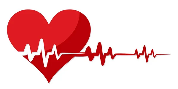 Símbolo Del Corazón Con Cardiograma — Vector de stock
