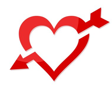 Bir ok ile kırmızı kalp sembolü.