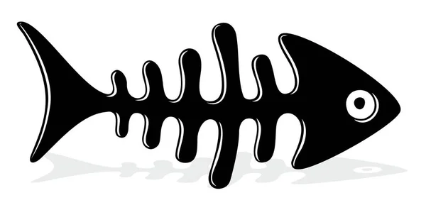 Skelet Van Roofzuchtige Zeevis — Stockvector