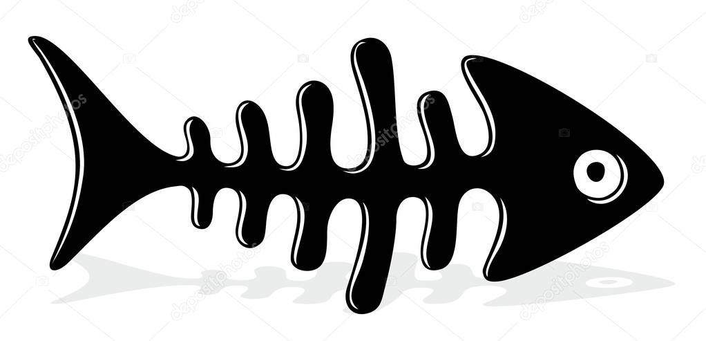 Skeleton of predatory sea fish.