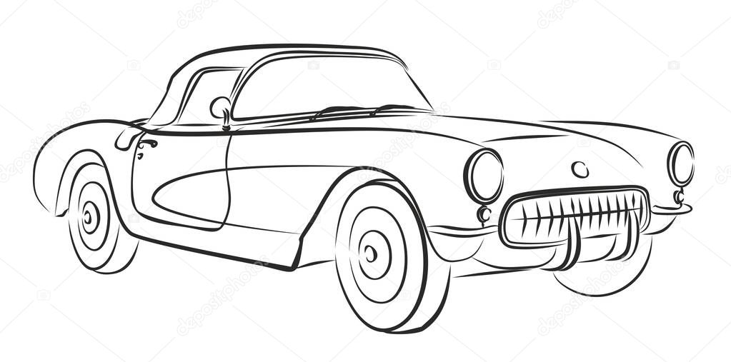 Sketch Old Retro Car — Stock Vector © Designer_an #179087644