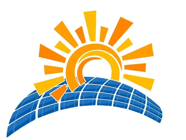 Die Sonne Mit Der Solarbatterie — Stockvektor